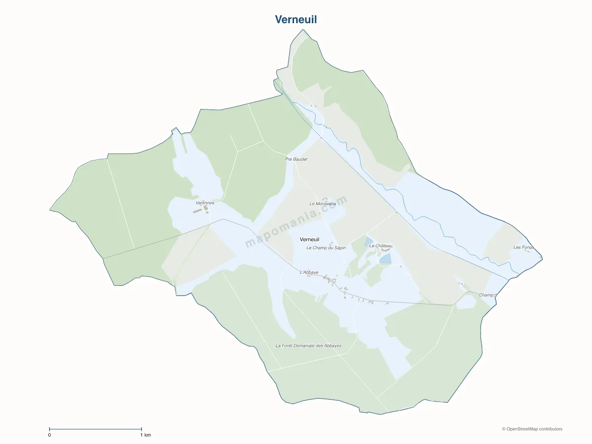 Carte de Verneuil à personnaliser