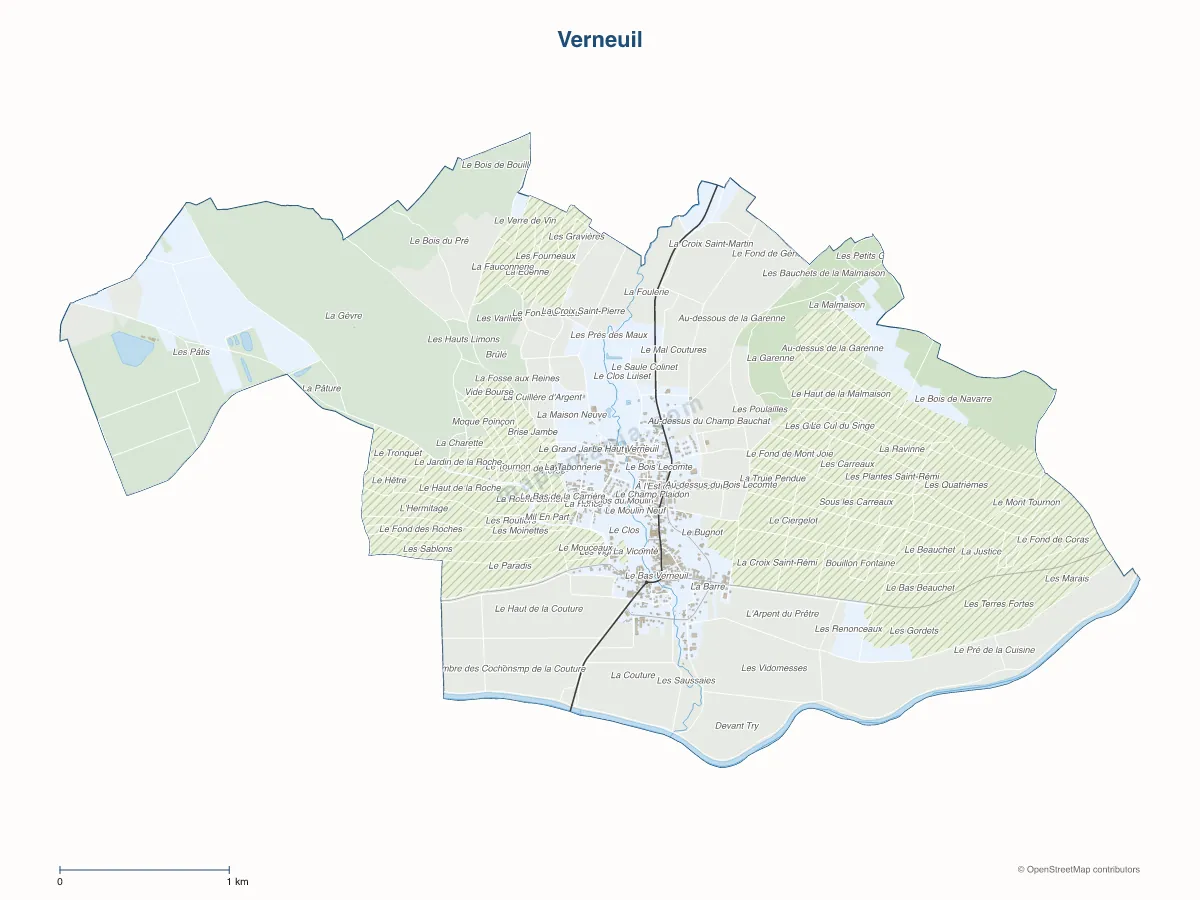 Carte de Verneuil à personnaliser