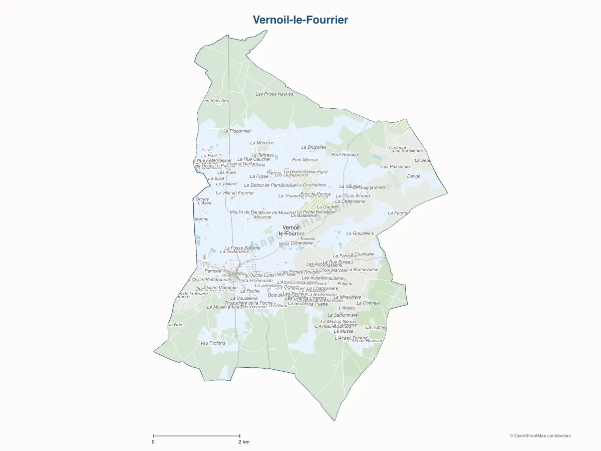 Carte de Vernoil-le-Fourrier à personnaliser