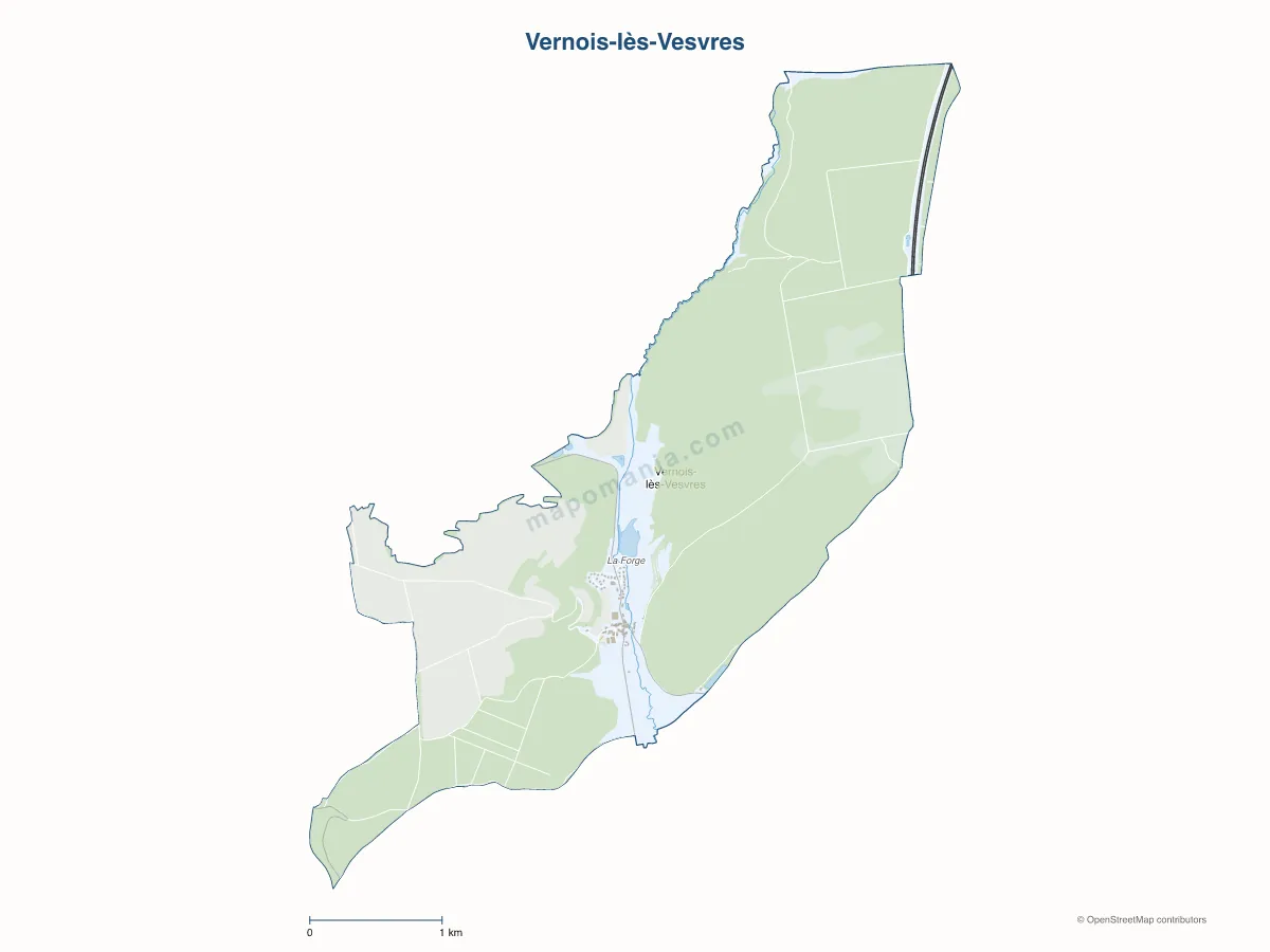 Carte de Vernois-lès-Vesvres à personnaliser