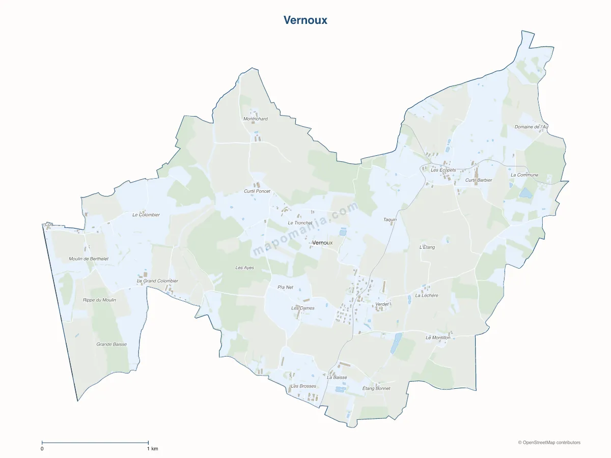 Carte de Vernoux à personnaliser