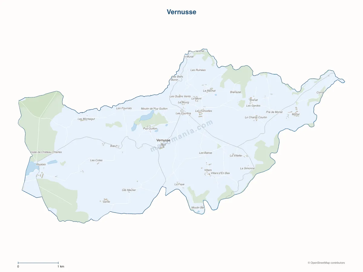 Carte de Vernusse à personnaliser