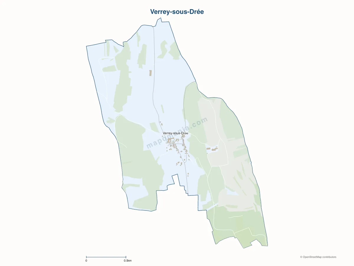 Carte de Verrey-sous-Drée à personnaliser