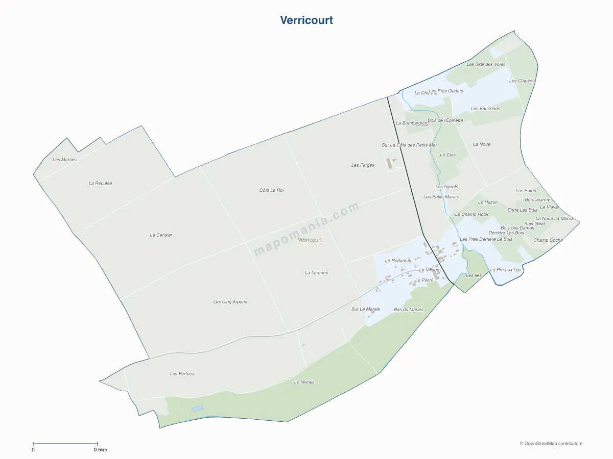 Carte de Verricourt à personnaliser