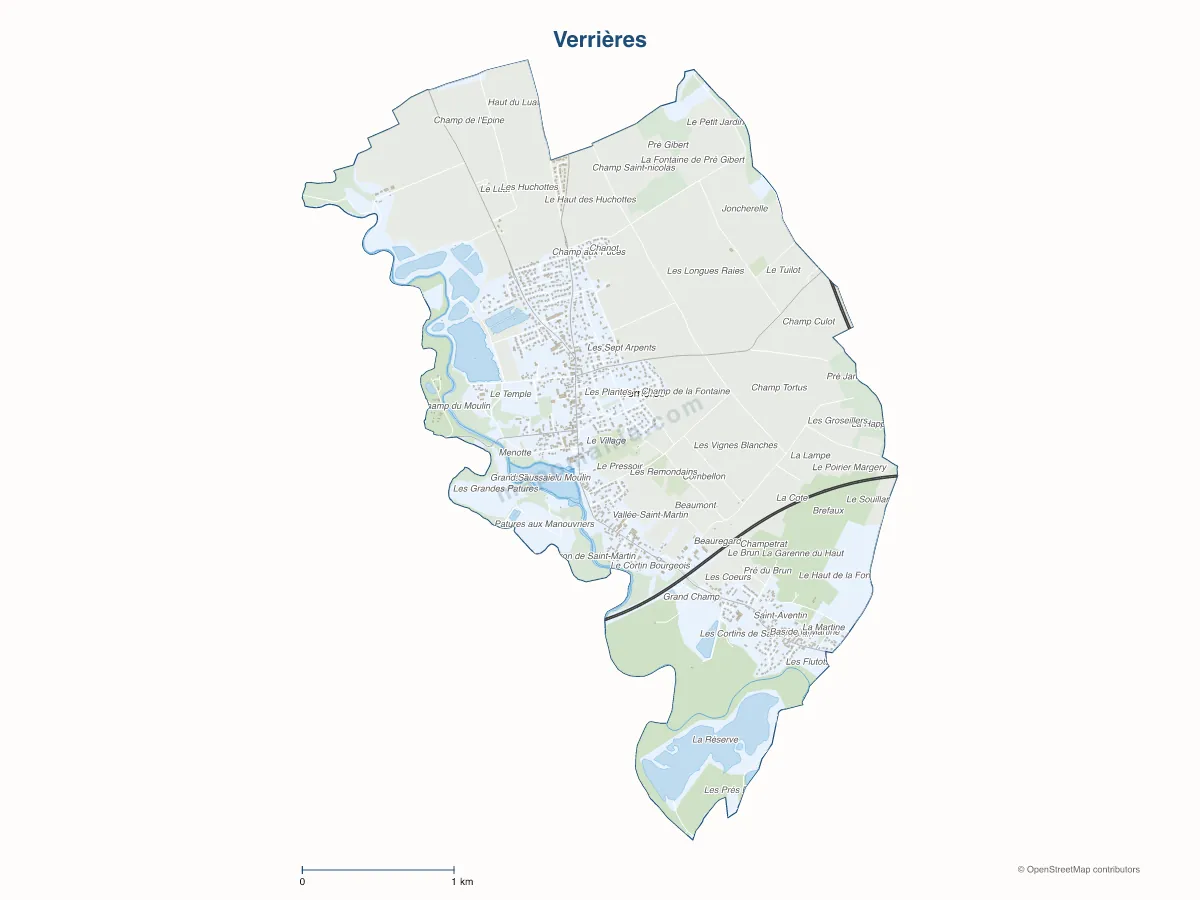 Carte de Verrières à personnaliser