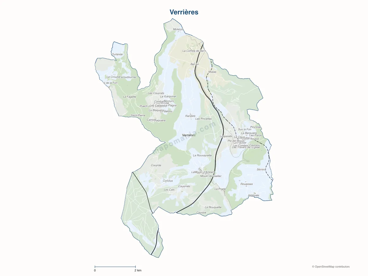 Carte de Verrières à personnaliser