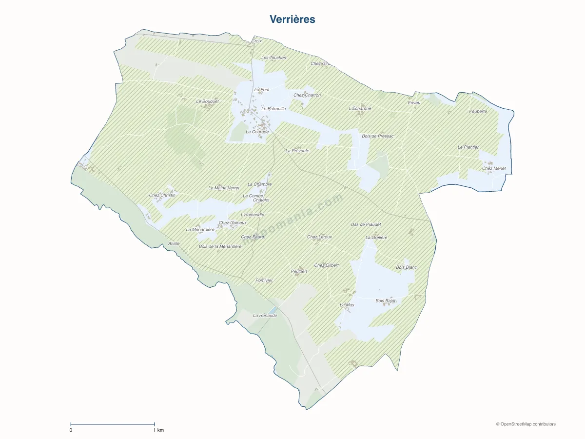 Carte de Verrières à personnaliser