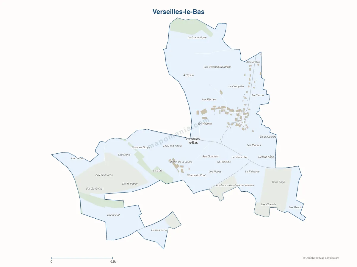Carte de Verseilles-le-Bas à personnaliser