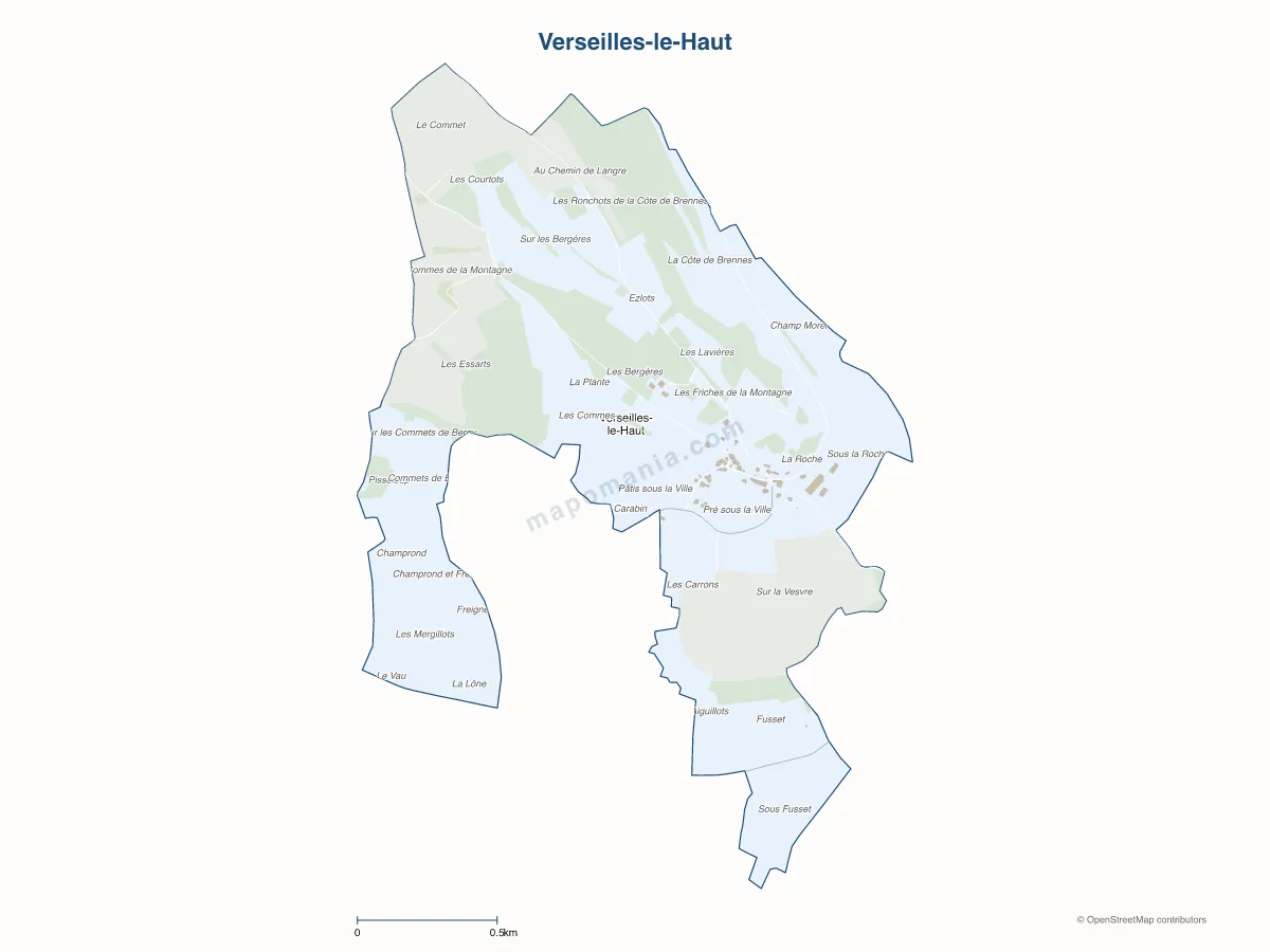 Carte de Verseilles-le-Haut à personnaliser