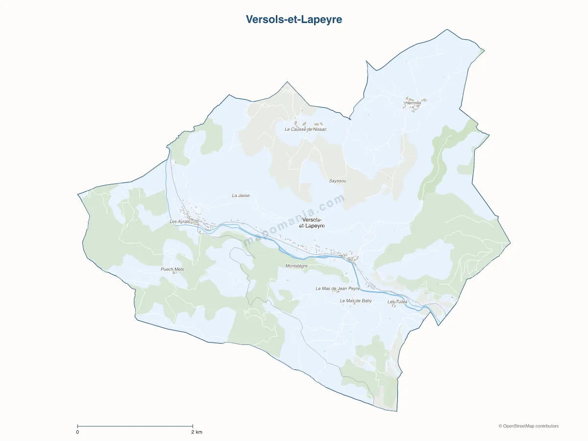 Carte de Versols-et-Lapeyre à personnaliser