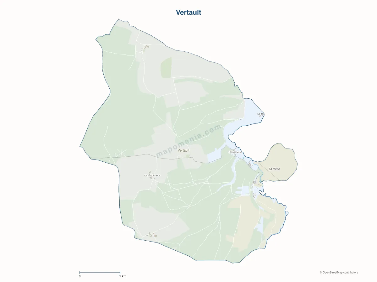 Carte de Vertault à personnaliser