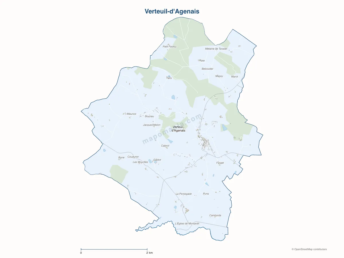 Carte de Verteuil-d'Agenais à personnaliser