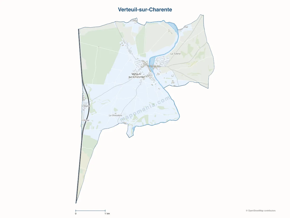 Carte de Verteuil-sur-Charente à personnaliser