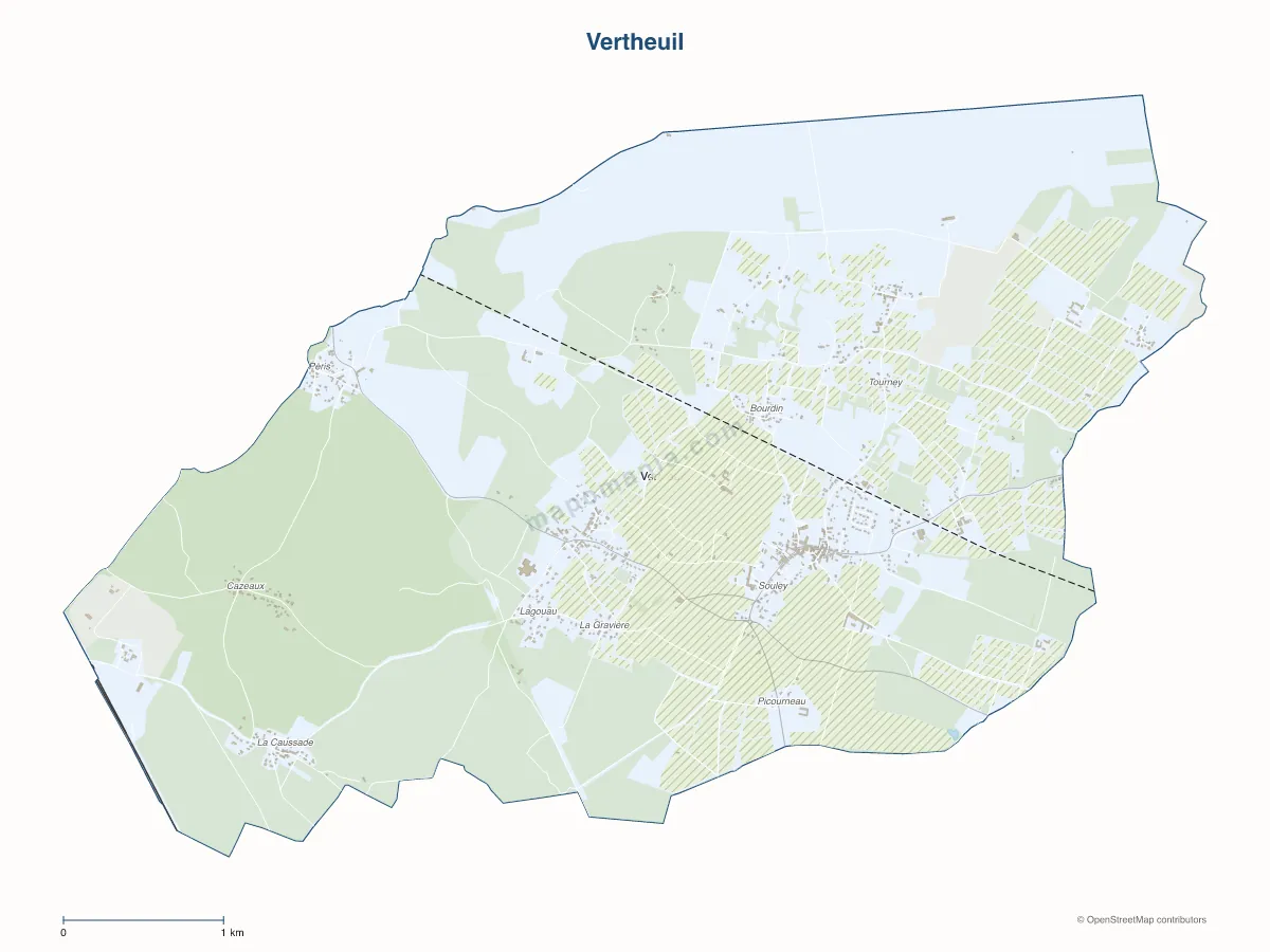 Carte de Vertheuil à personnaliser