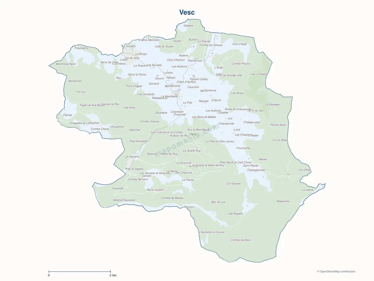 Carte de Vesc à personnaliser