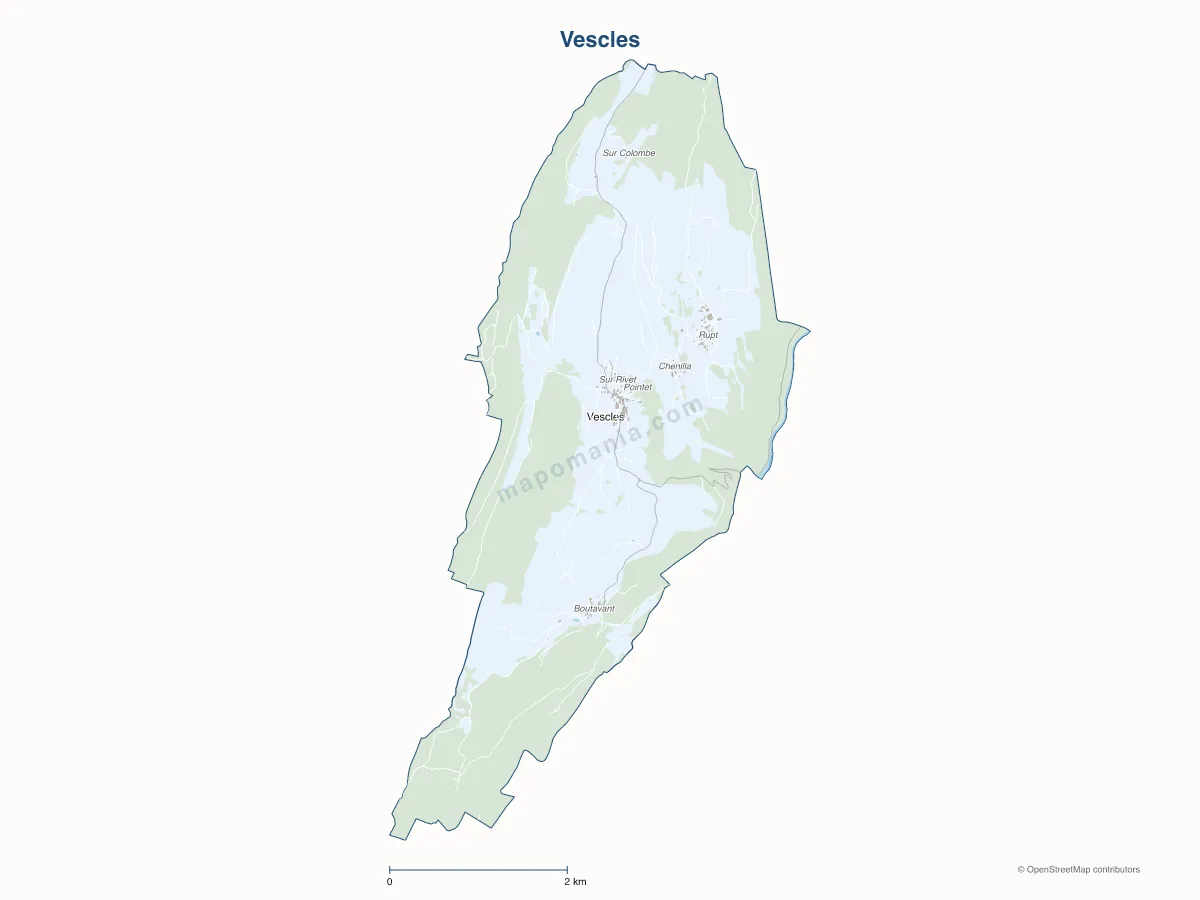 Carte de Vescles à personnaliser