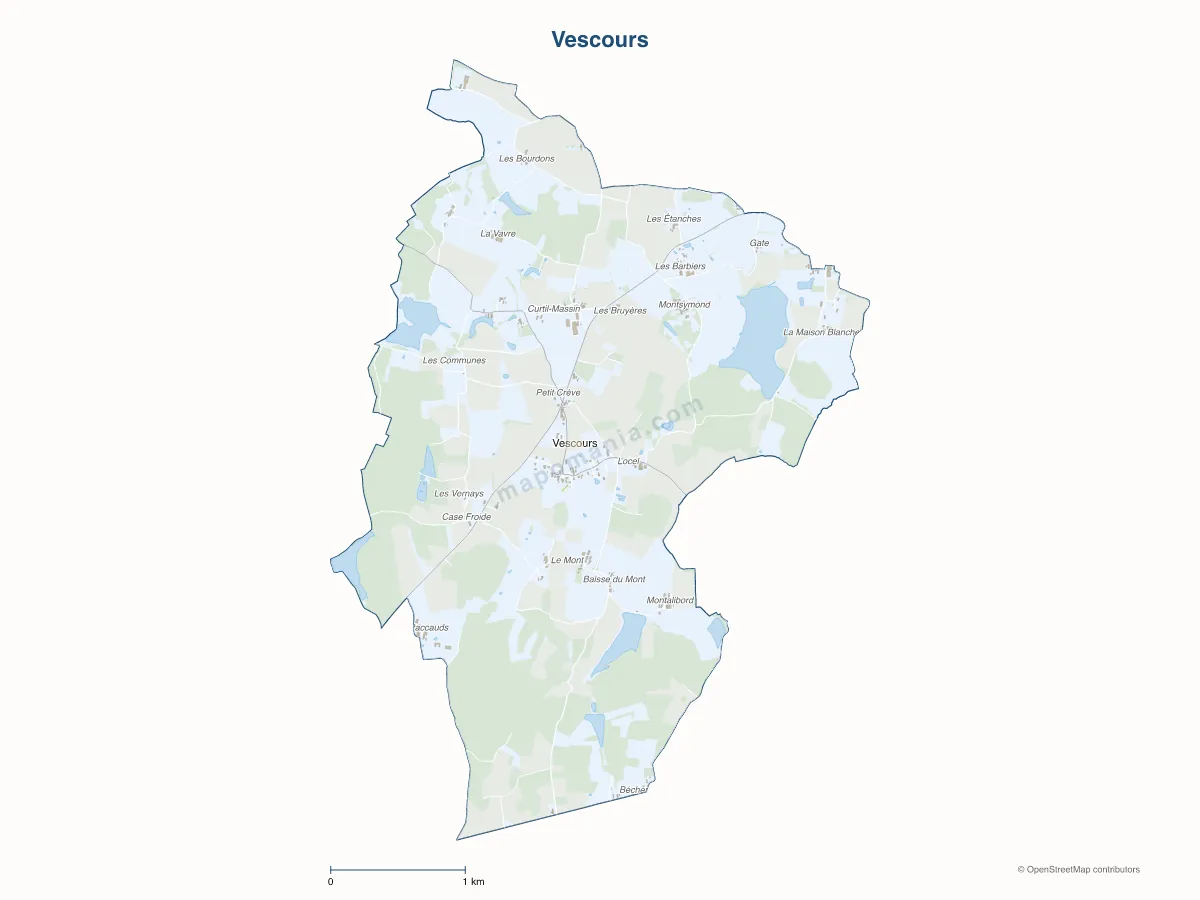 Carte de Vescours à personnaliser