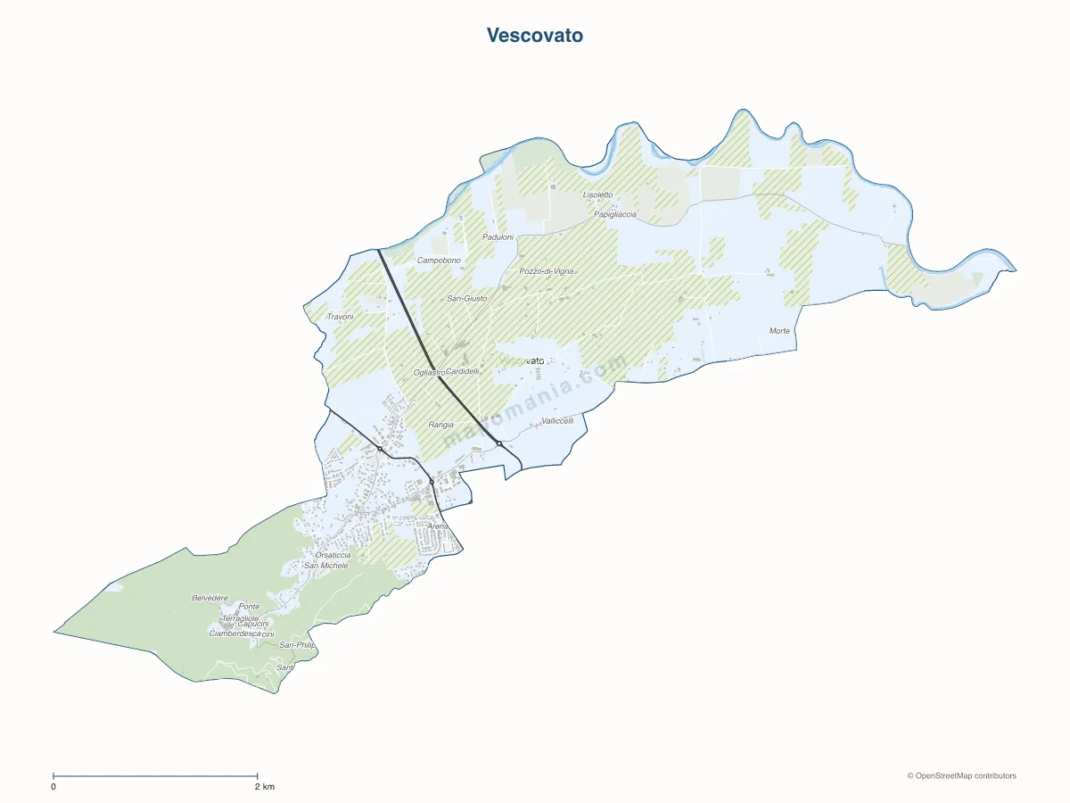 Carte de Vescovato à personnaliser