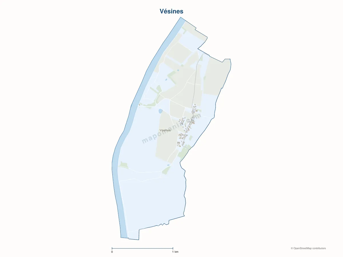 Carte de Vésines à personnaliser