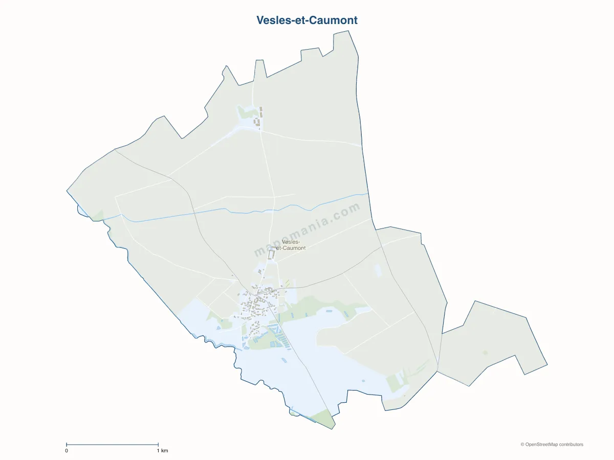 Carte de Vesles-et-Caumont à personnaliser