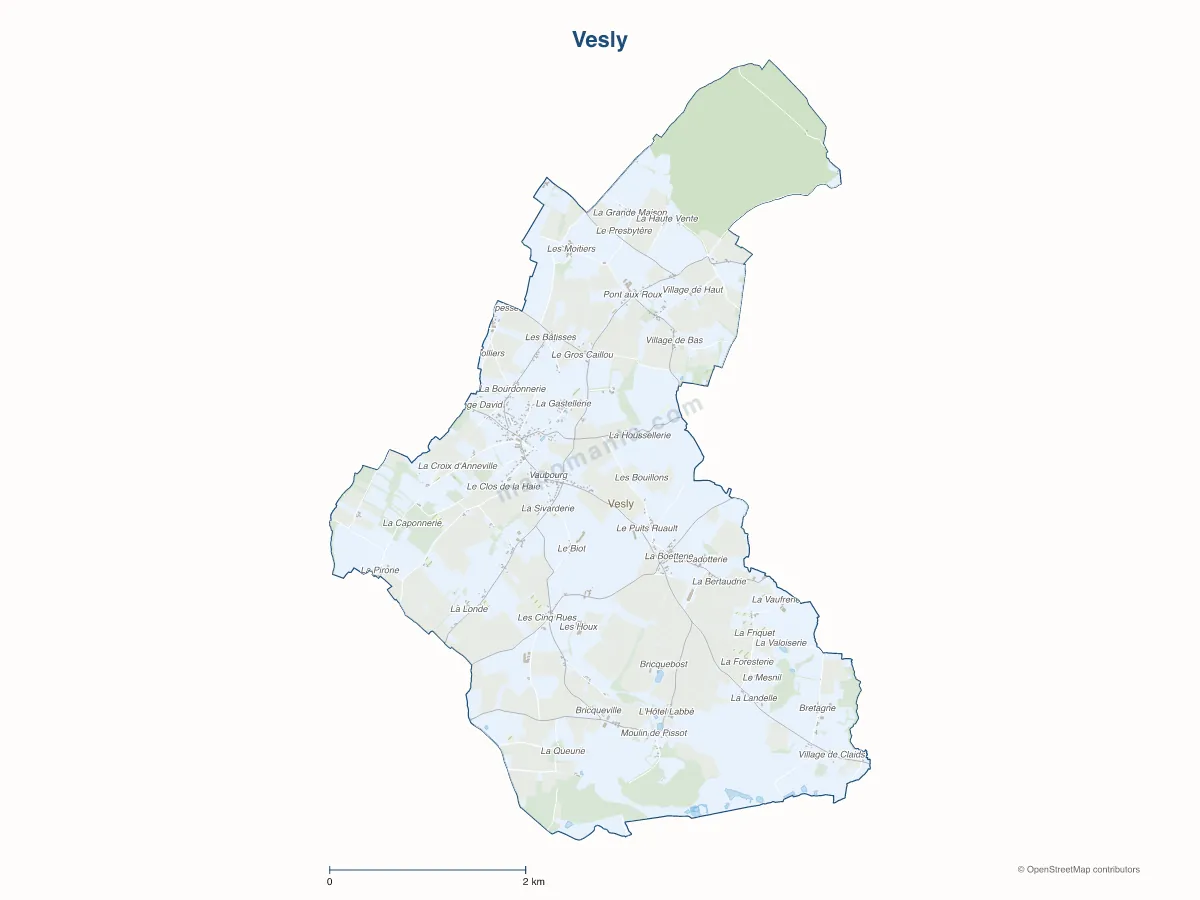 Carte de Vesly à personnaliser
