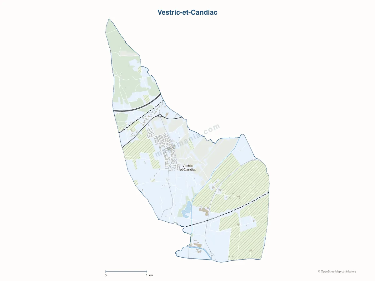Carte de Vestric-et-Candiac à personnaliser