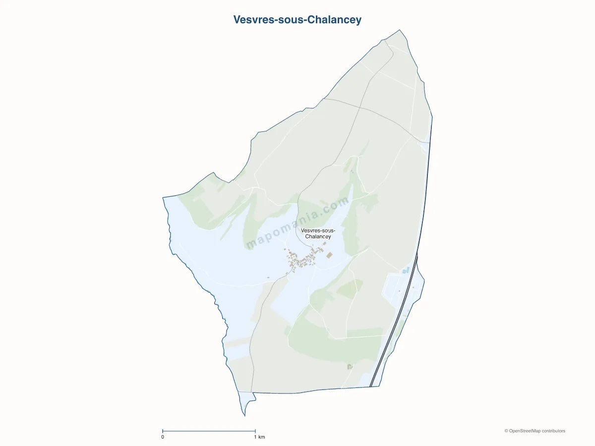 Carte de Vesvres-sous-Chalancey à personnaliser