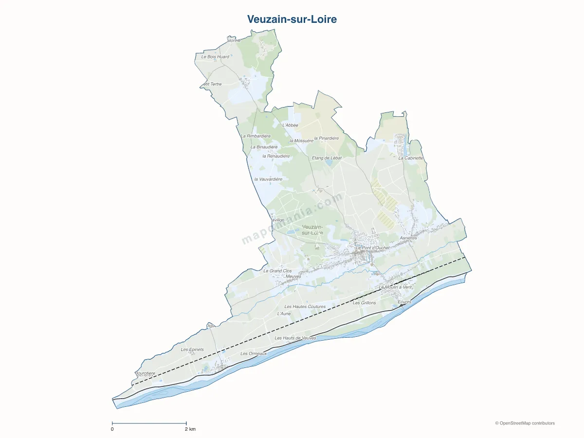 Carte de Veuzain-sur-Loire à personnaliser