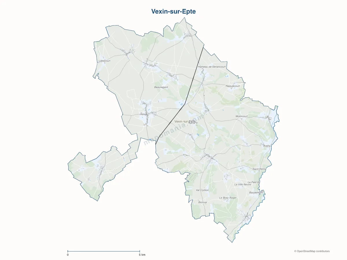 Carte de Vexin-sur-Epte à personnaliser