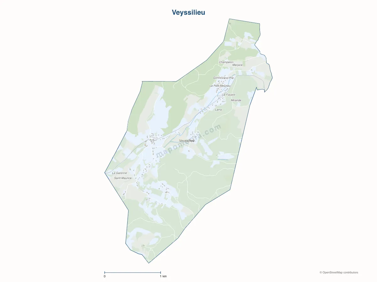 Carte de Veyssilieu à personnaliser