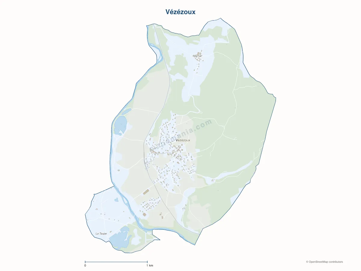 Carte de Vézézoux à personnaliser