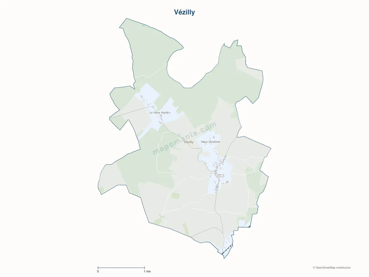 Carte de Vézilly à personnaliser