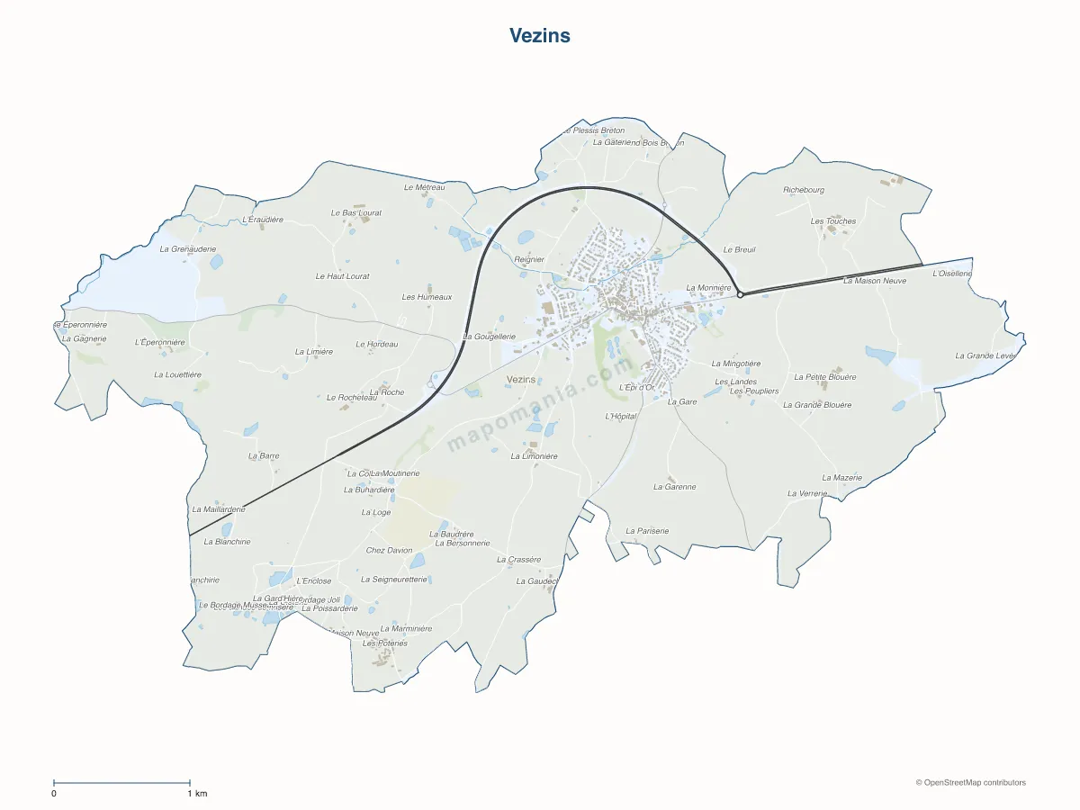 Carte de Vezins à personnaliser