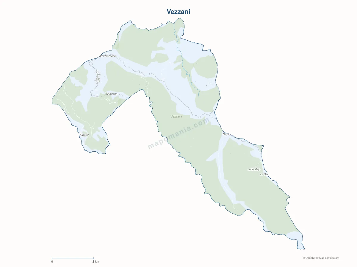 Carte de Vezzani à personnaliser