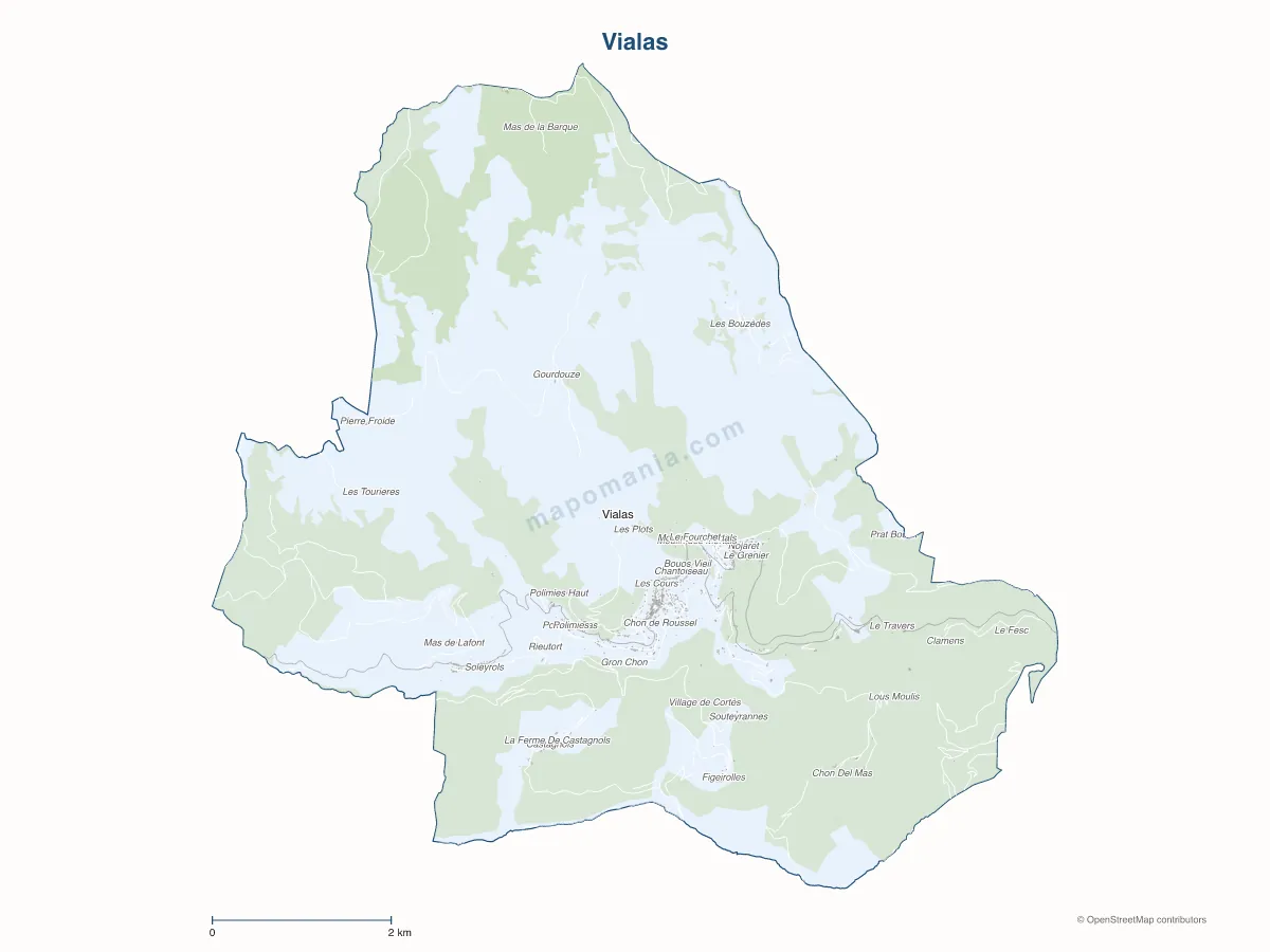 Carte de Vialas à personnaliser