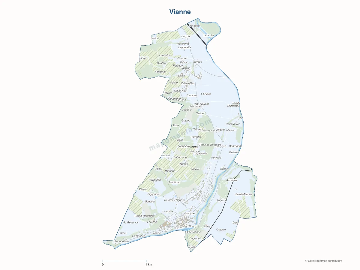Carte de Vianne à personnaliser