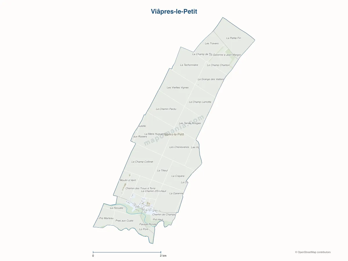 Carte de Viâpres-le-Petit à personnaliser
