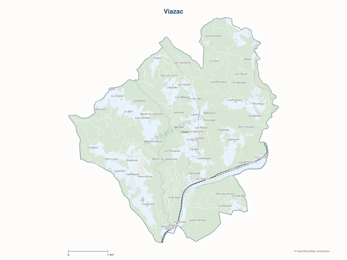 Carte de Viazac à personnaliser