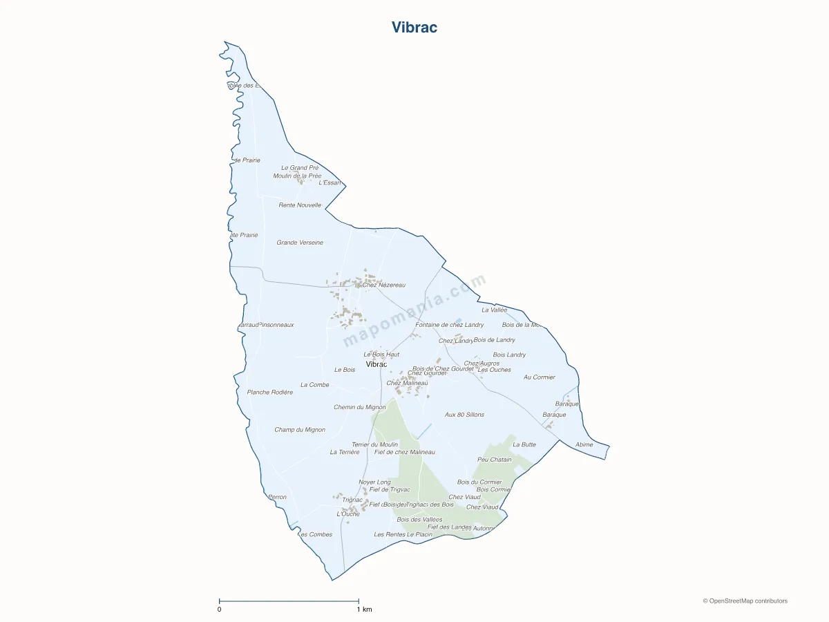 Carte de Vibrac à personnaliser