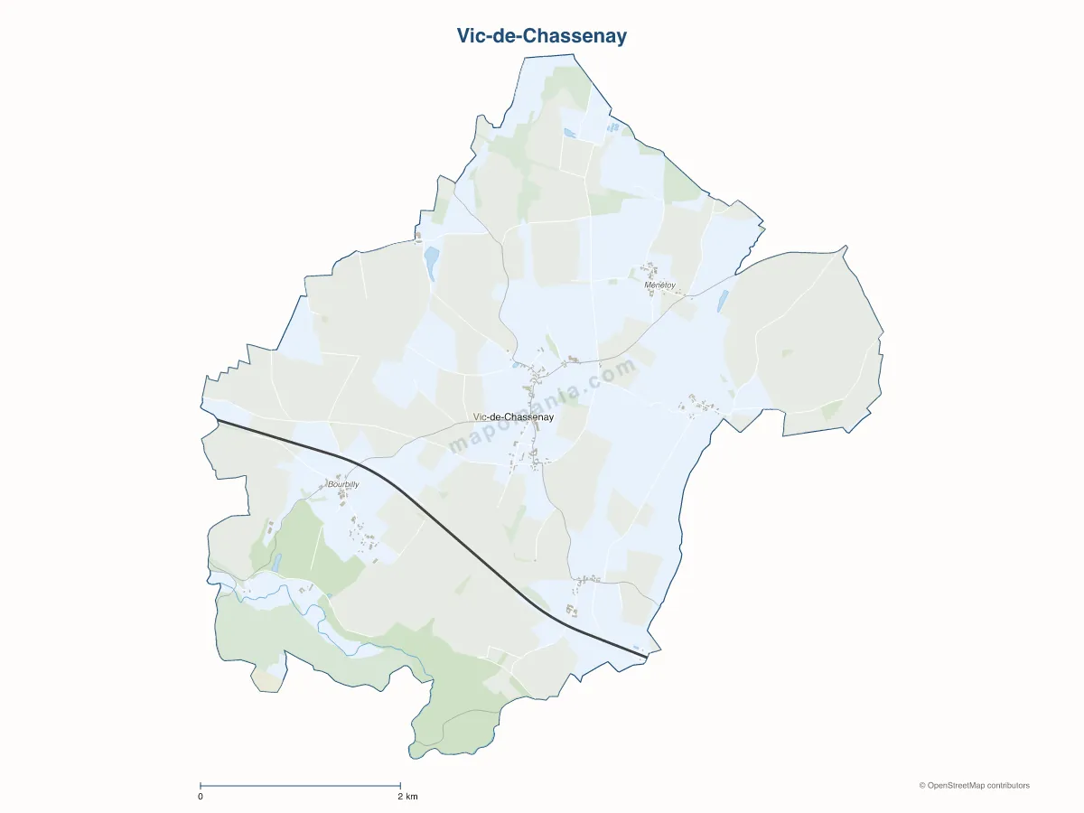Carte de Vic-de-Chassenay à personnaliser