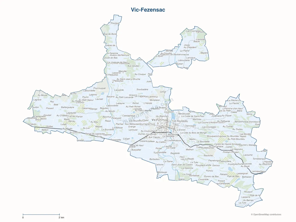 Carte de Vic-Fezensac à personnaliser