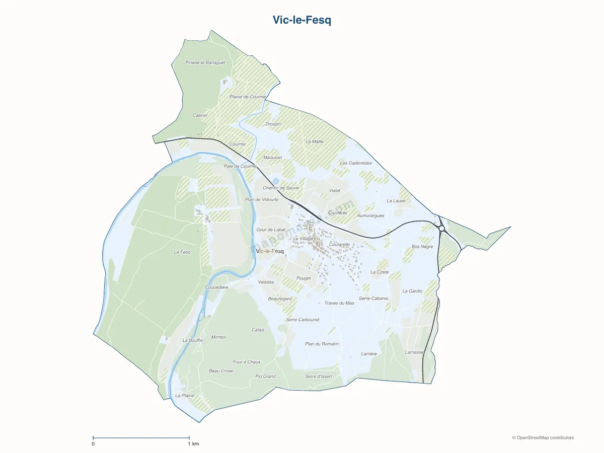Carte de Vic-le-Fesq à personnaliser
