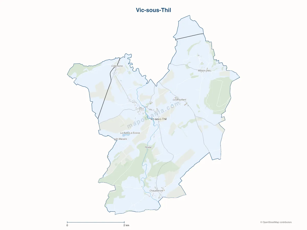 Carte de Vic-sous-Thil à personnaliser