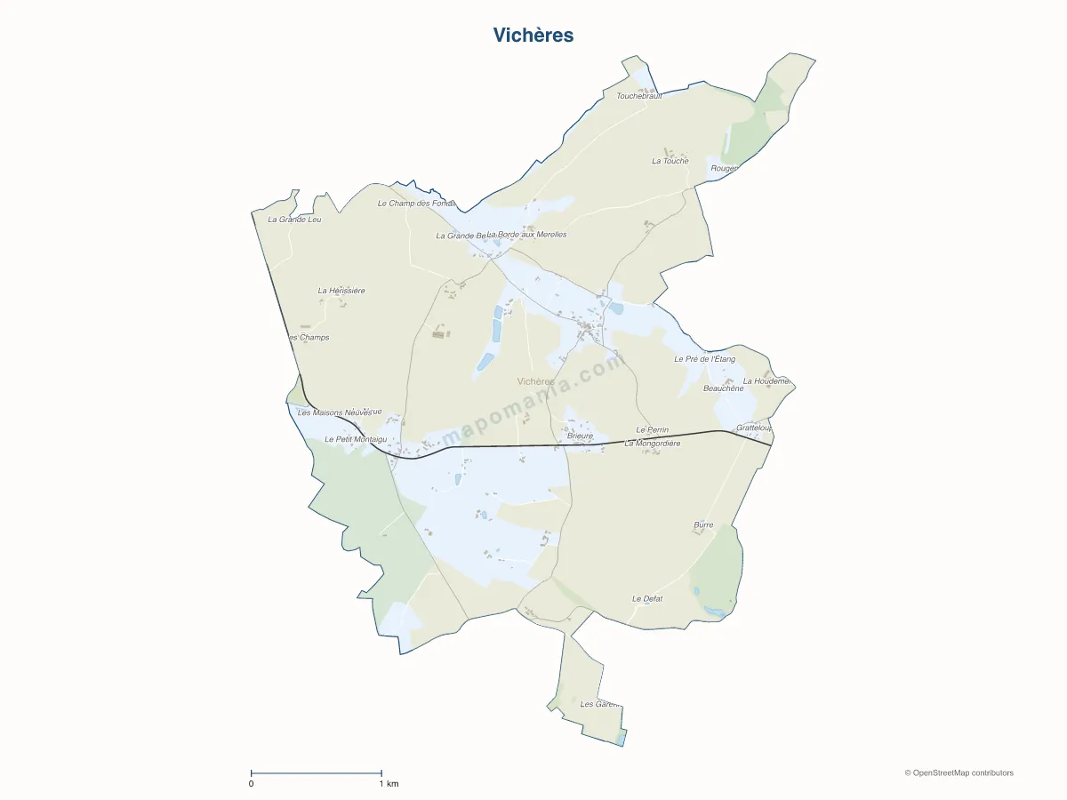 Carte de Vichères à personnaliser