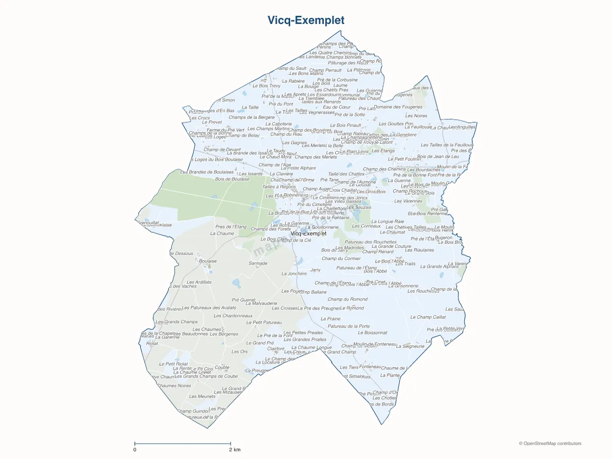 Carte de Vicq-Exemplet à personnaliser