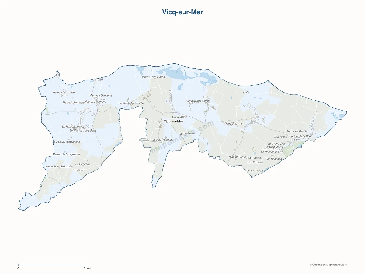 Carte de Vicq-sur-Mer à personnaliser