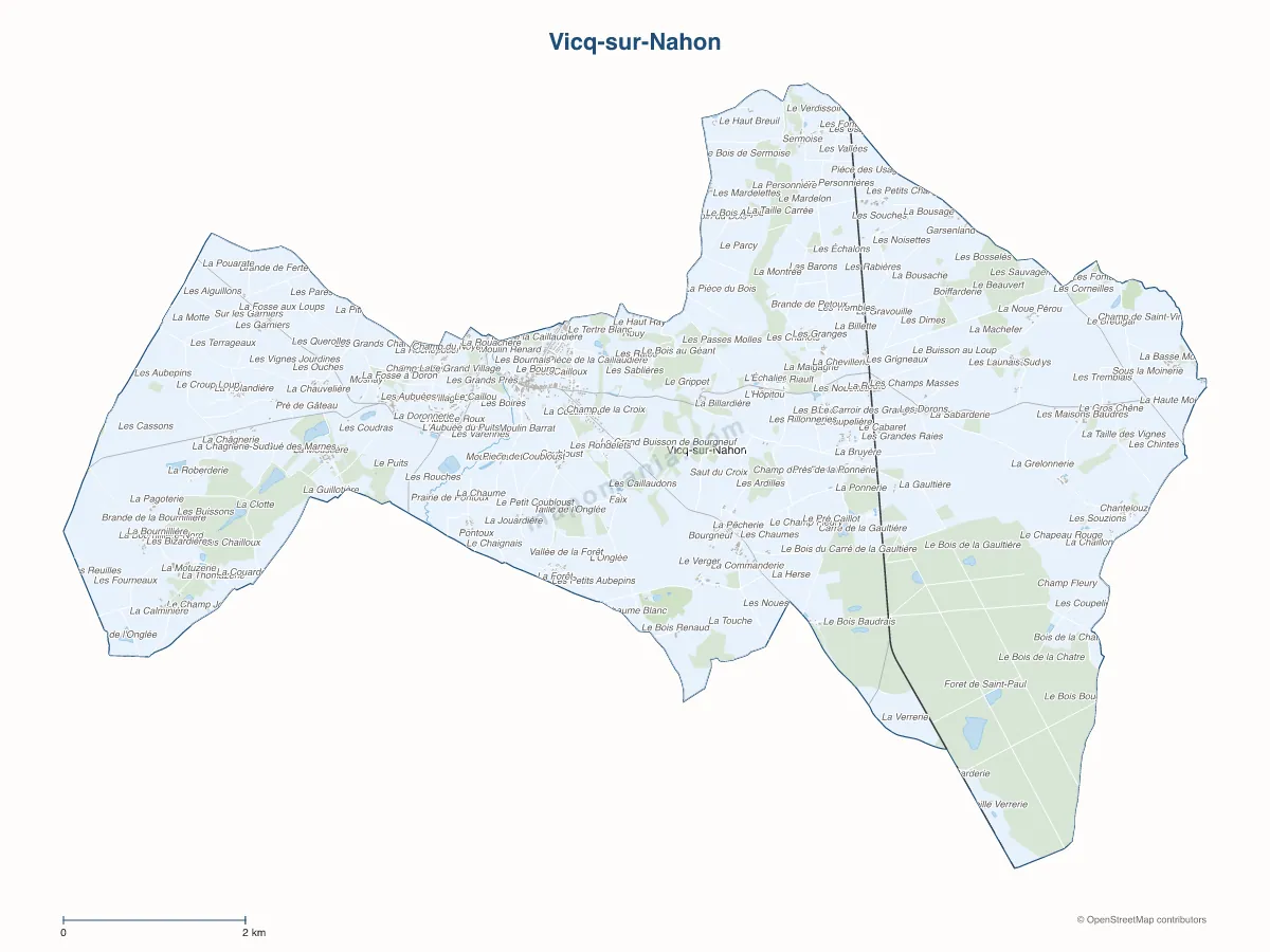 Carte de Vicq-sur-Nahon à personnaliser