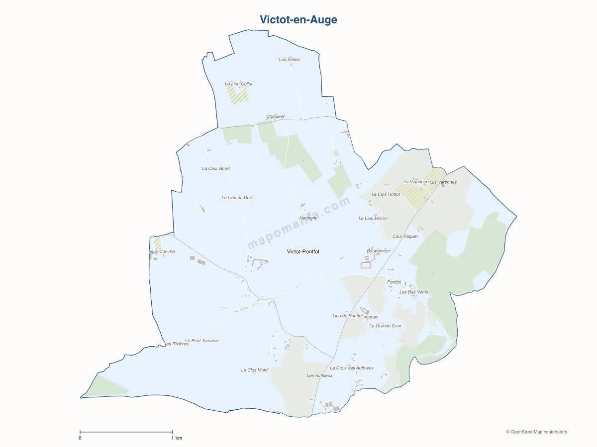 Carte de Victot-en-Auge à personnaliser