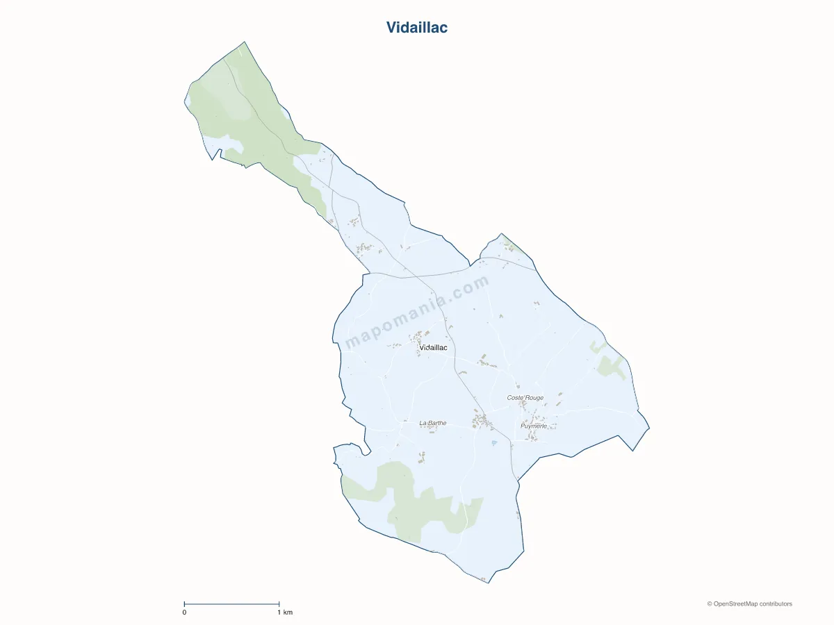 Carte de Vidaillac à personnaliser