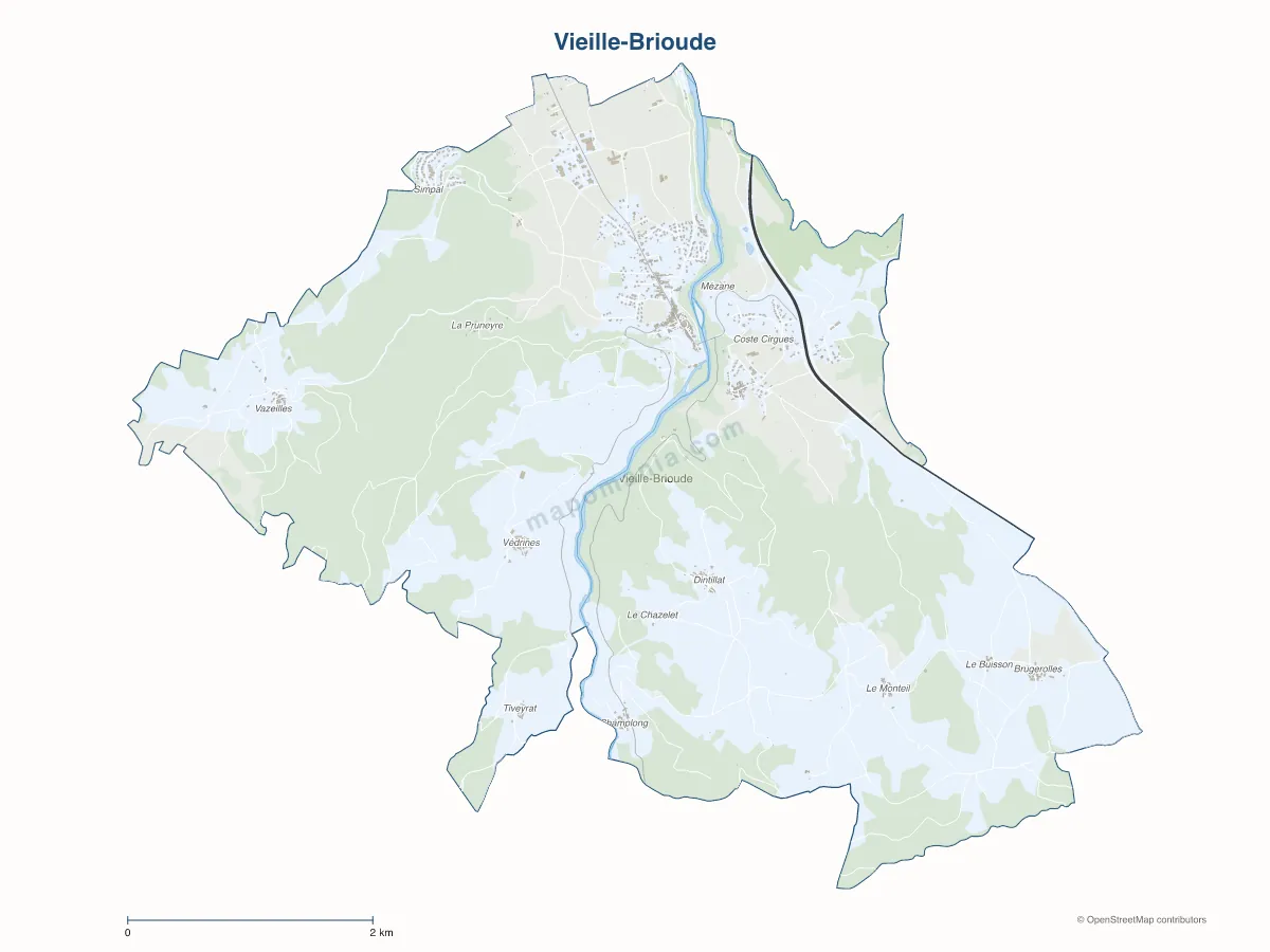 Carte de Vieille-Brioude à personnaliser